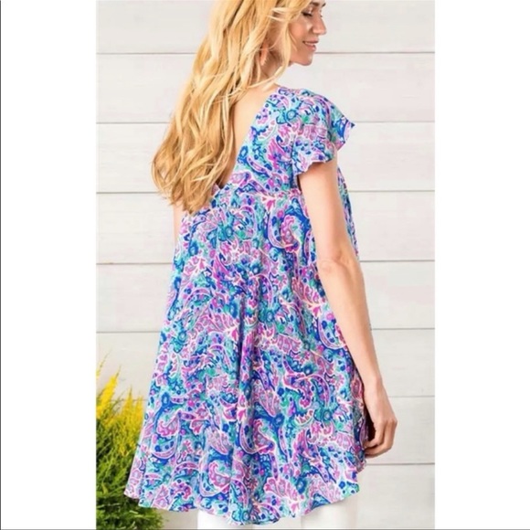 Matilda Jane Paisley V Neck Tunic Top Shirt Blouse Small - Picture 2 of 3